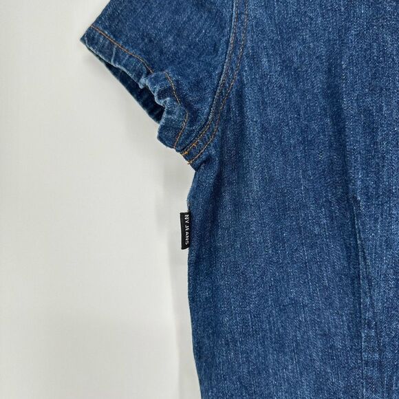 Vtg New York & Company Denim Dress Button Down Y2K 90s Style Size 4 - Picture 3 of 8